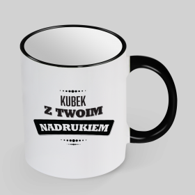Czarny Kubek z własnym dowolnym nadrukiem